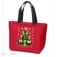 Le Tits Now Christmas Let It Snow Ugly Christmas Sweater Tote Bag thumb 3