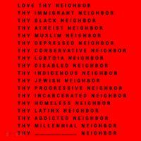 Love Thy Neighbor Thy Immigrant Neighbor Thy Black Neighbor Gift Santa Hat thumb 1
