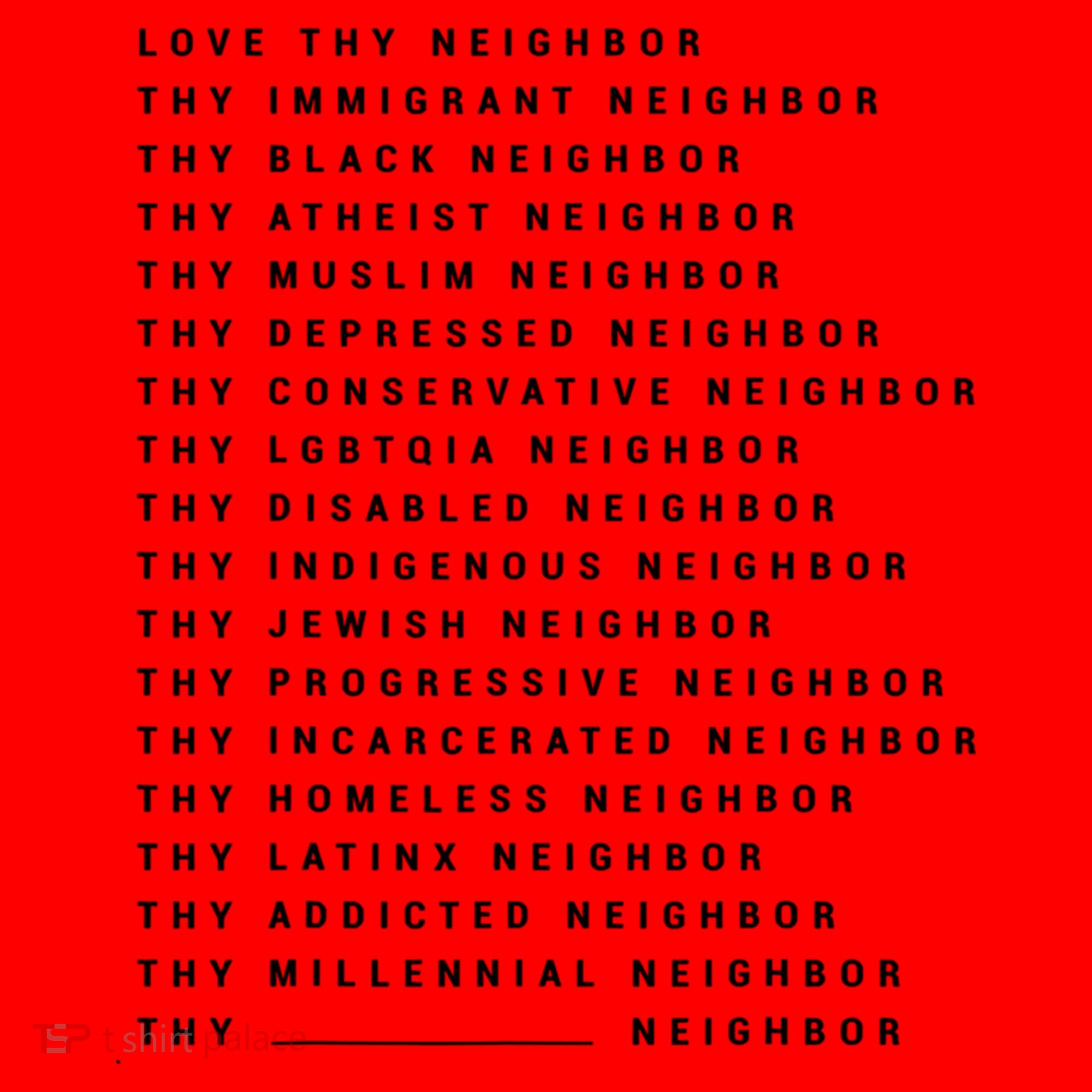 Love Thy Neighbor Thy Immigrant Neighbor Thy Black Neighbor Gift Santa Hat