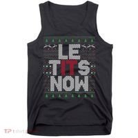 Le Tits Now Christmas Let It Snow Ugly Christmas Tank Top thumb 0