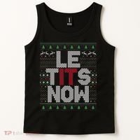 Le Tits Now Christmas Let It Snow Ugly Christmas Tank Top thumb 2