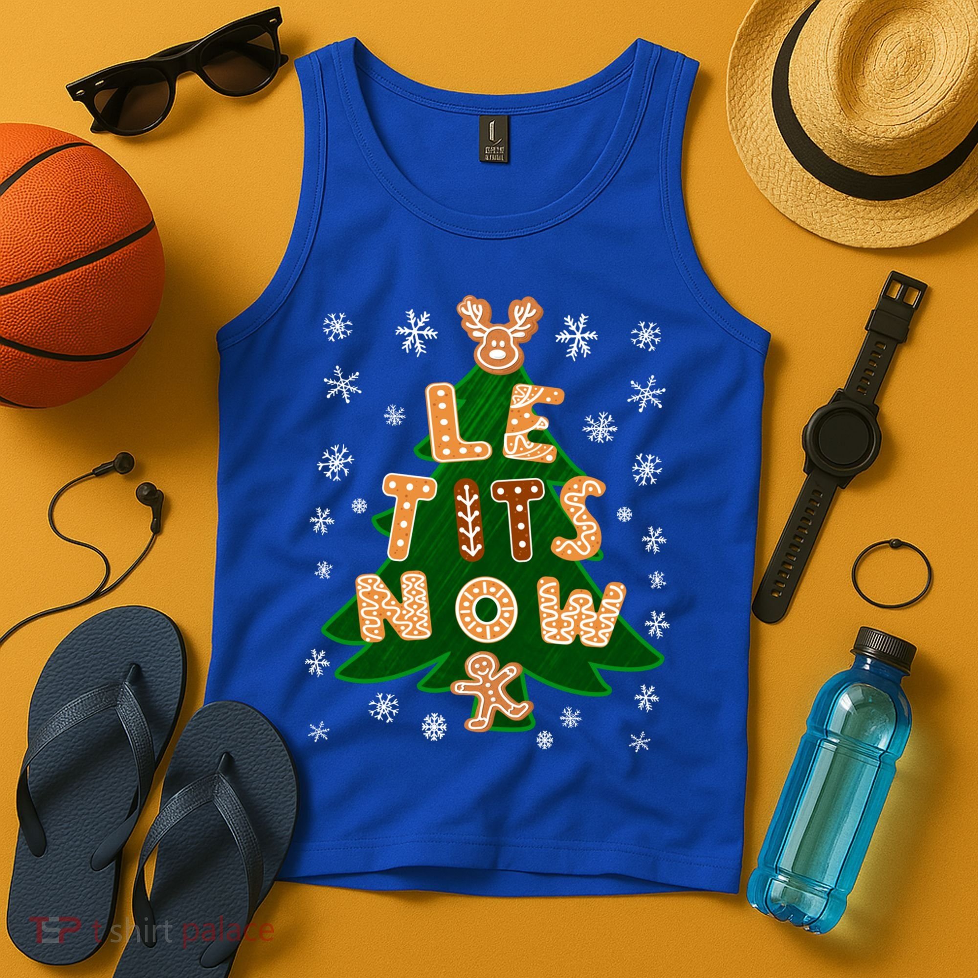 Le Tits Now Let It Snow Humor Christmas Funny Gift Tank Top
