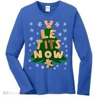 Le Tits Now Let It Snow Humor Christmas Funny Gift Women's Long Sleeve Shirt thumb 0