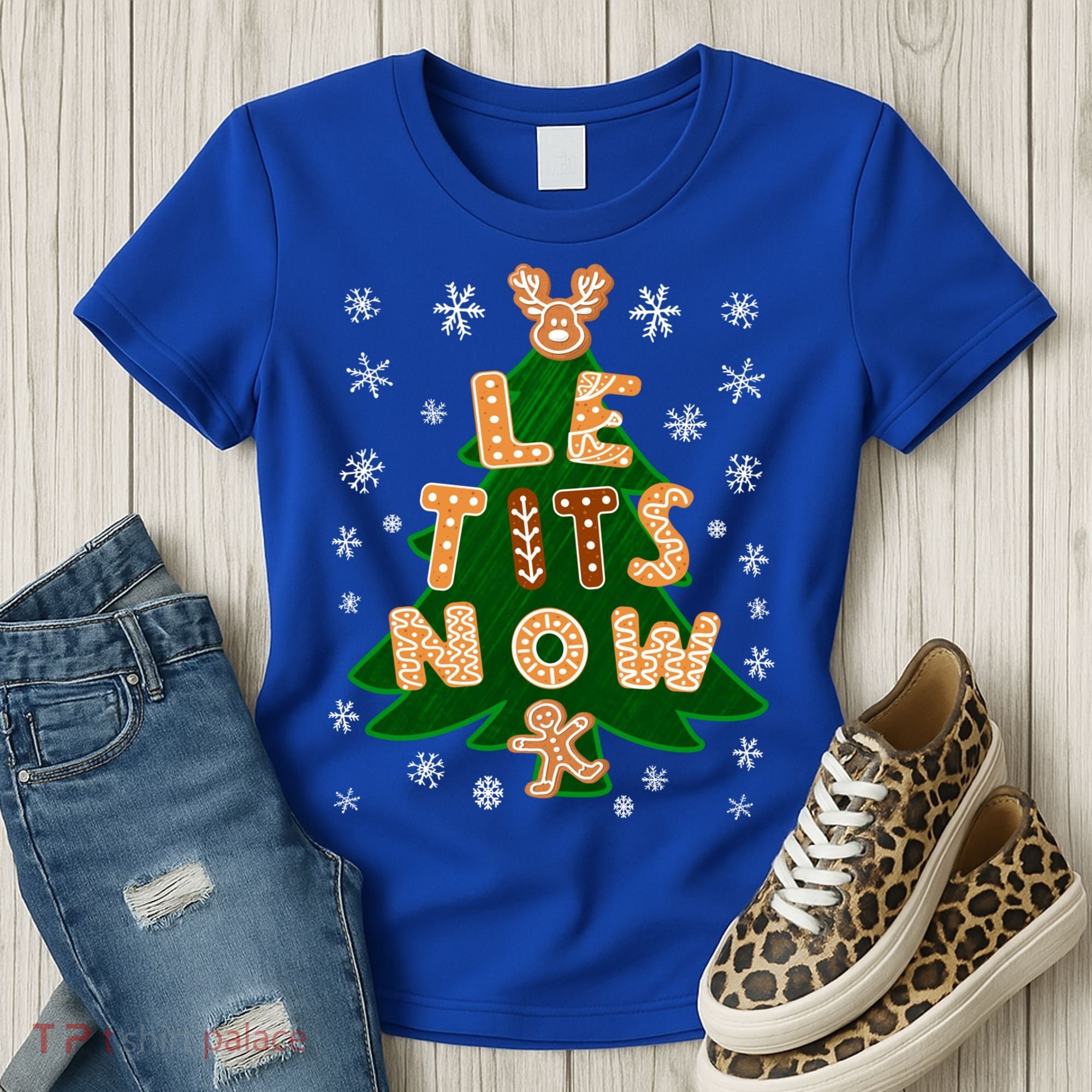 Le Tits Now Let It Snow Humor Christmas Funny Gift Women's T-Shirt