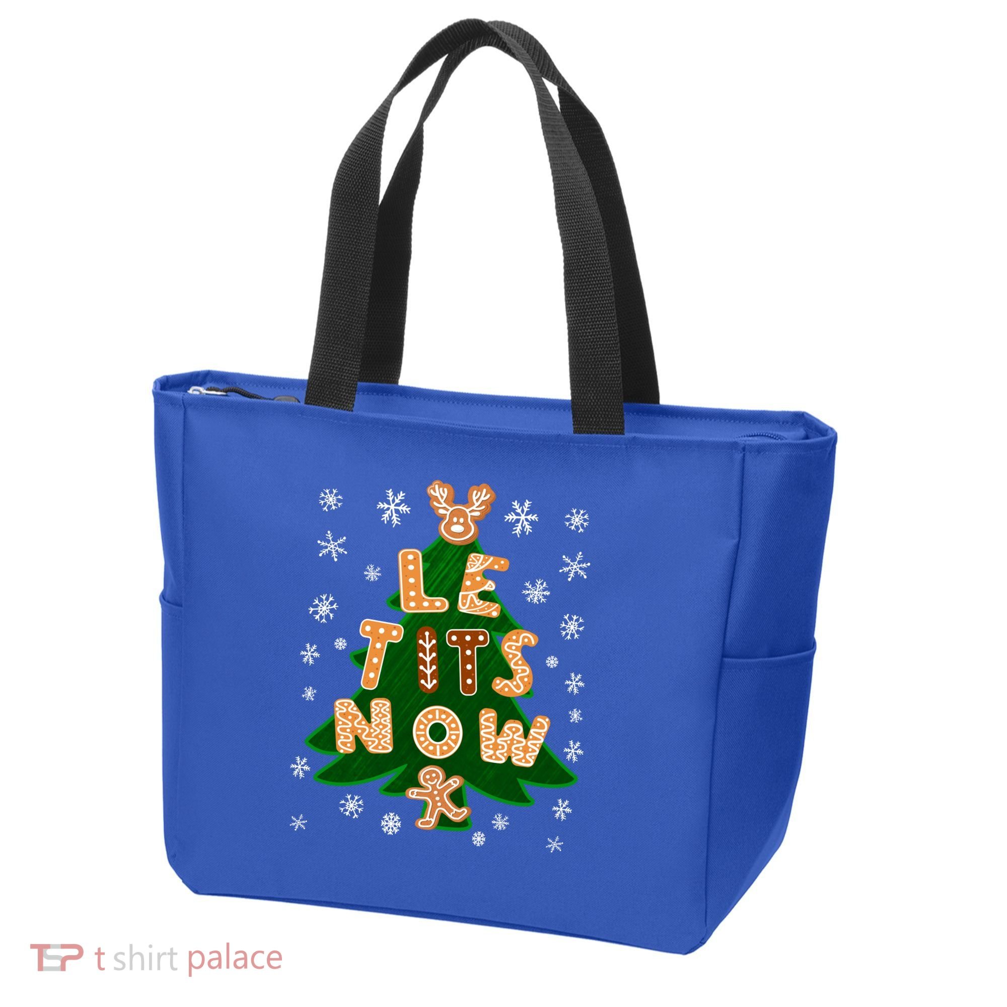 Le Tits Now Let It Snow Humor Christmas Funny Gift Tote Bag