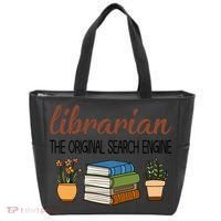 Librarian The Orginal Search Engine Reading Books Gift Cute Reading Tote Bag thumb 0