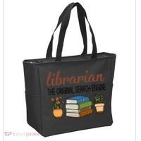 Librarian The Orginal Search Engine Reading Books Gift Cute Reading Tote Bag thumb 2