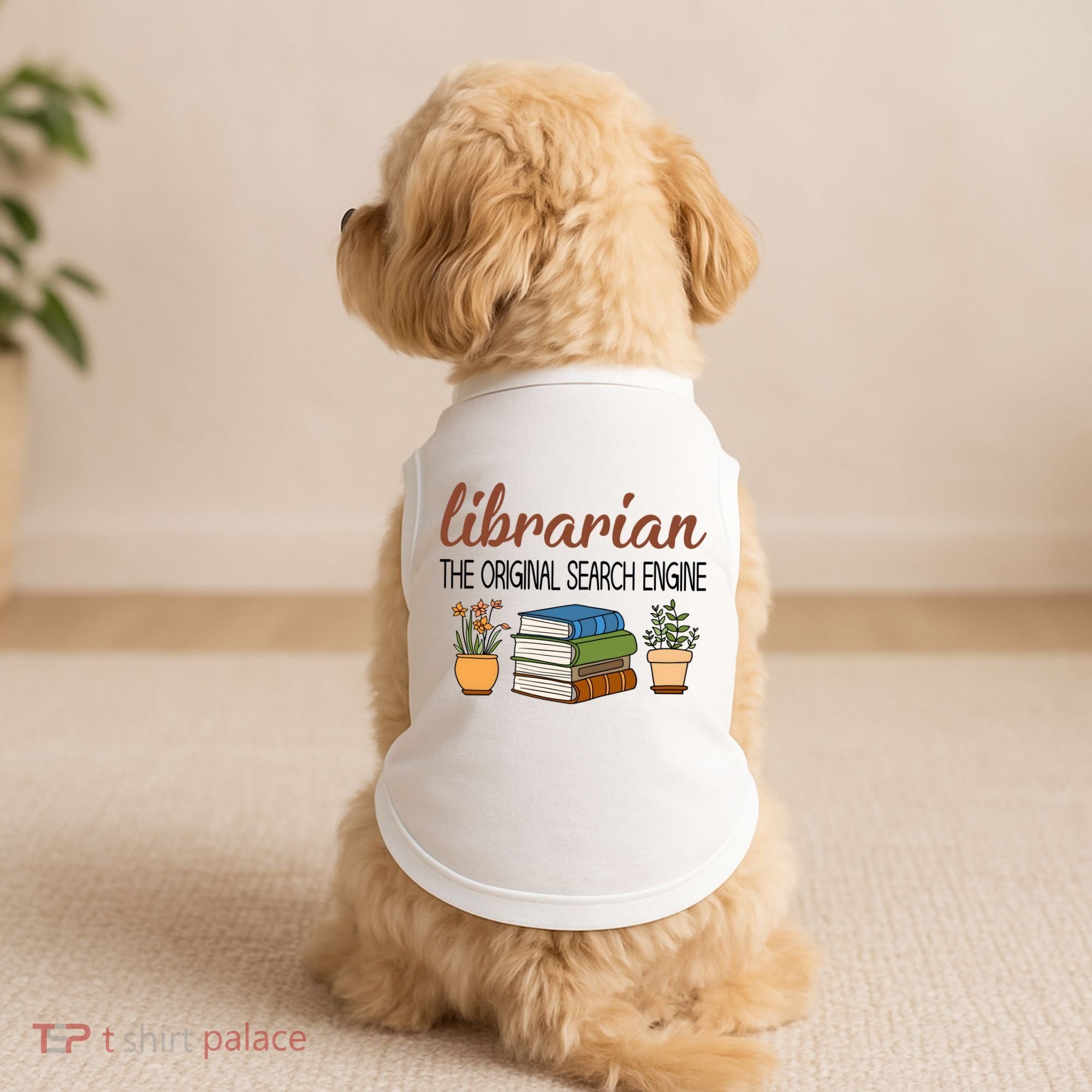 Librarian The Orginal Search Engine Reading Books Gift Cute Reading Doggie Tank