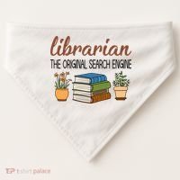 Librarian The Orginal Search Engine Reading Books Gift Cute Reading USA-Made Doggie Bandana thumb 0