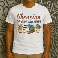 Librarian The Orginal Search Engine Reading Books Gift Cute Reading T-Shirt thumb 3