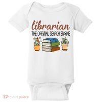 Librarian The Orginal Search Engine Reading Books Gift Cute Reading Baby Bodysuit thumb 0