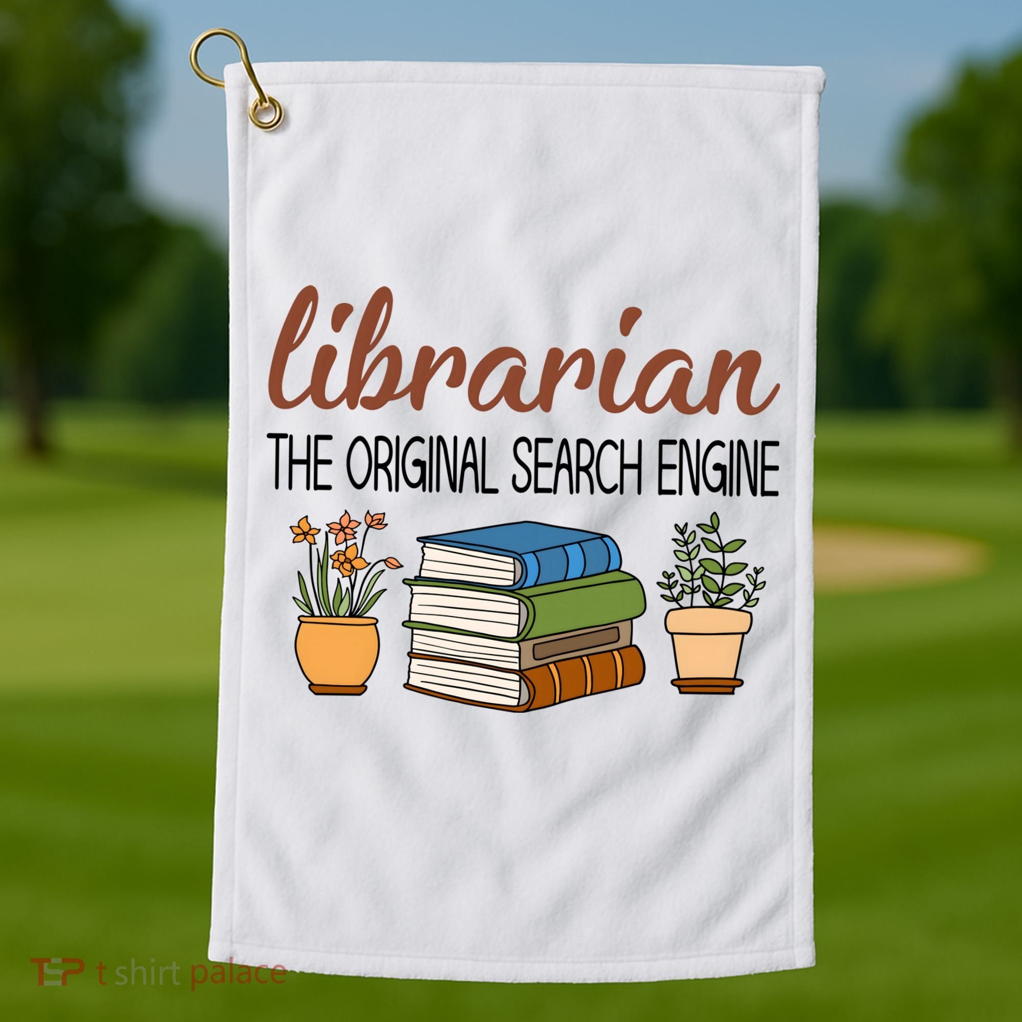 Librarian The Orginal Search Engine Reading Books Gift Cute Reading Golf Towel