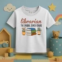 Librarian The Orginal Search Engine Reading Books Gift Cute Reading Toddler T-Shirt thumb 3