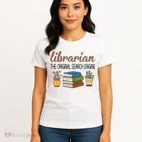 Librarian The Orginal Search Engine Reading Books Gift Cute Reading Women's T-Shirt thumb 4