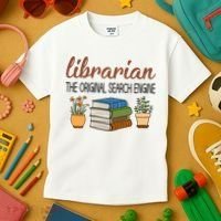 Librarian The Orginal Search Engine Reading Books Gift Cute Reading Kids T-Shirt thumb 3