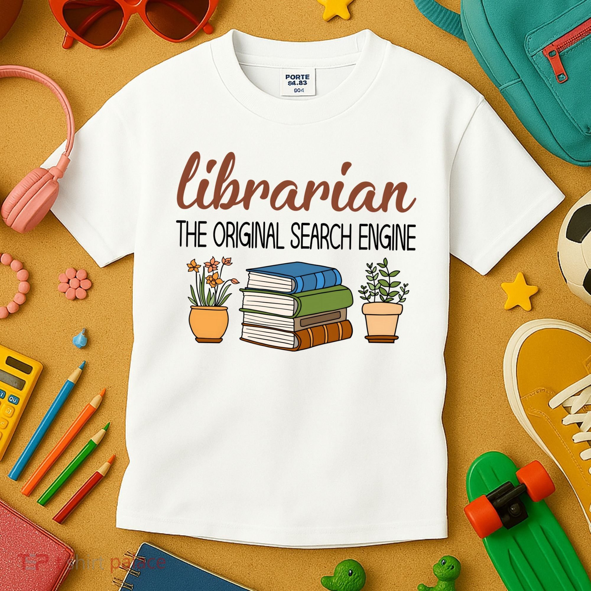 Librarian The Orginal Search Engine Reading Books Gift Cute Reading Kids T-Shirt