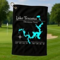 Lake Texoma Oklahoma Texas Golf Towel thumb 1