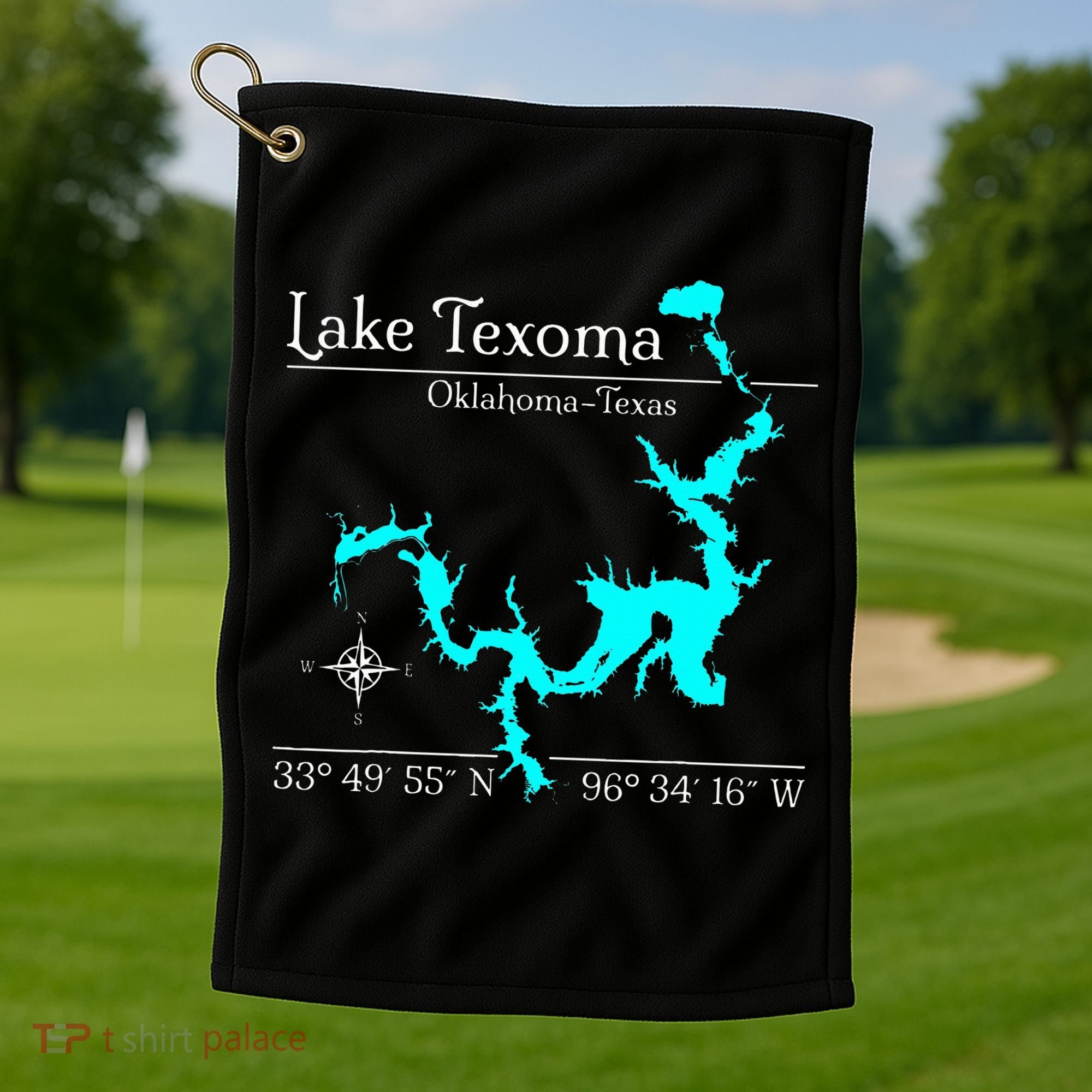 Lake Texoma Oklahoma Texas Golf Towel