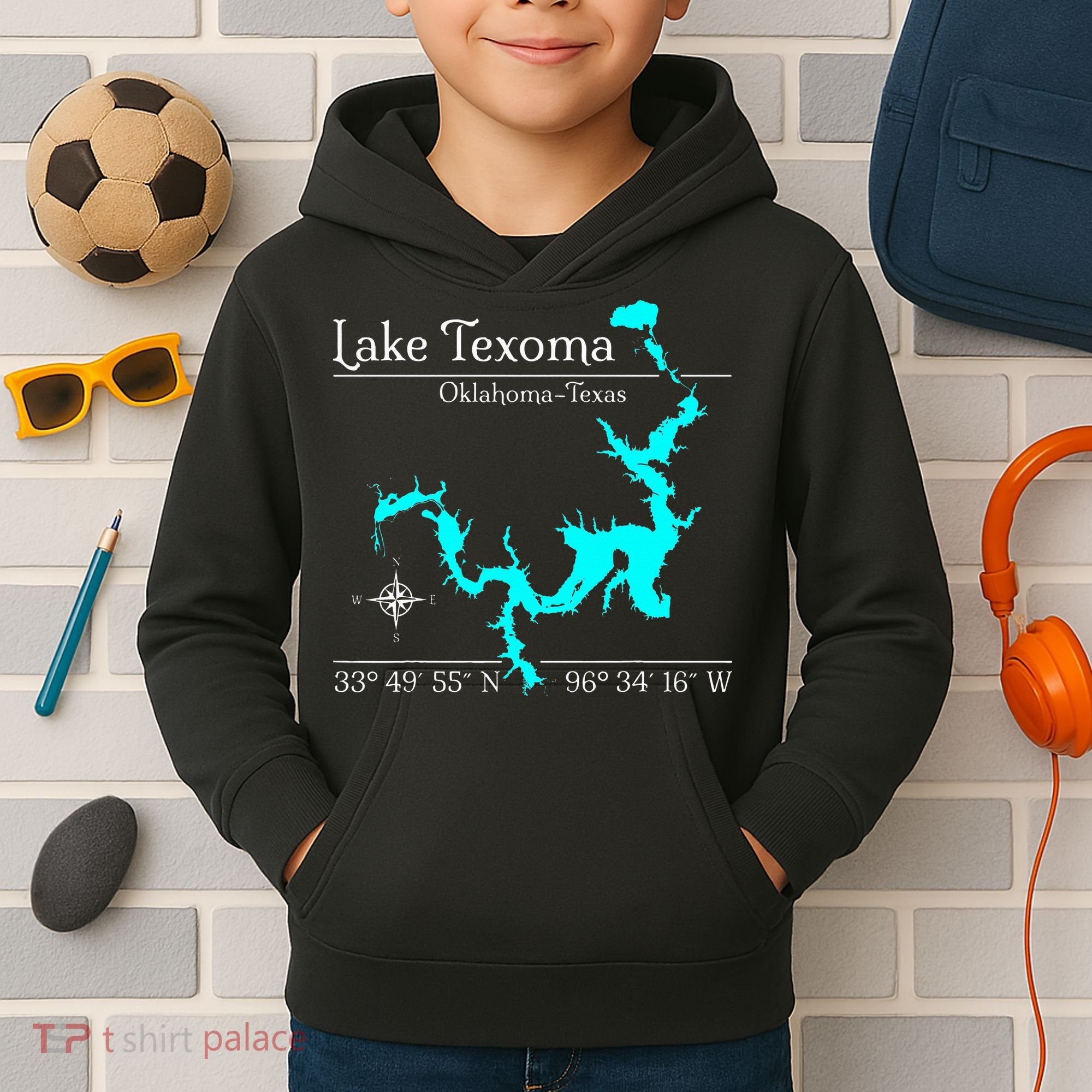 Lake Texoma Oklahoma Texas Kids Hoodie