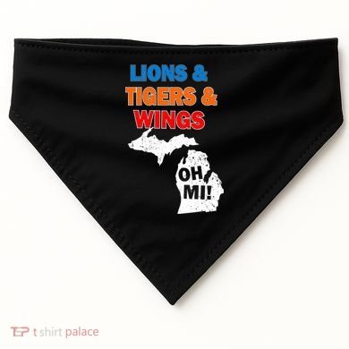 Lions Tigers Wings Oh Mi USA-Made Doggie Bandana
