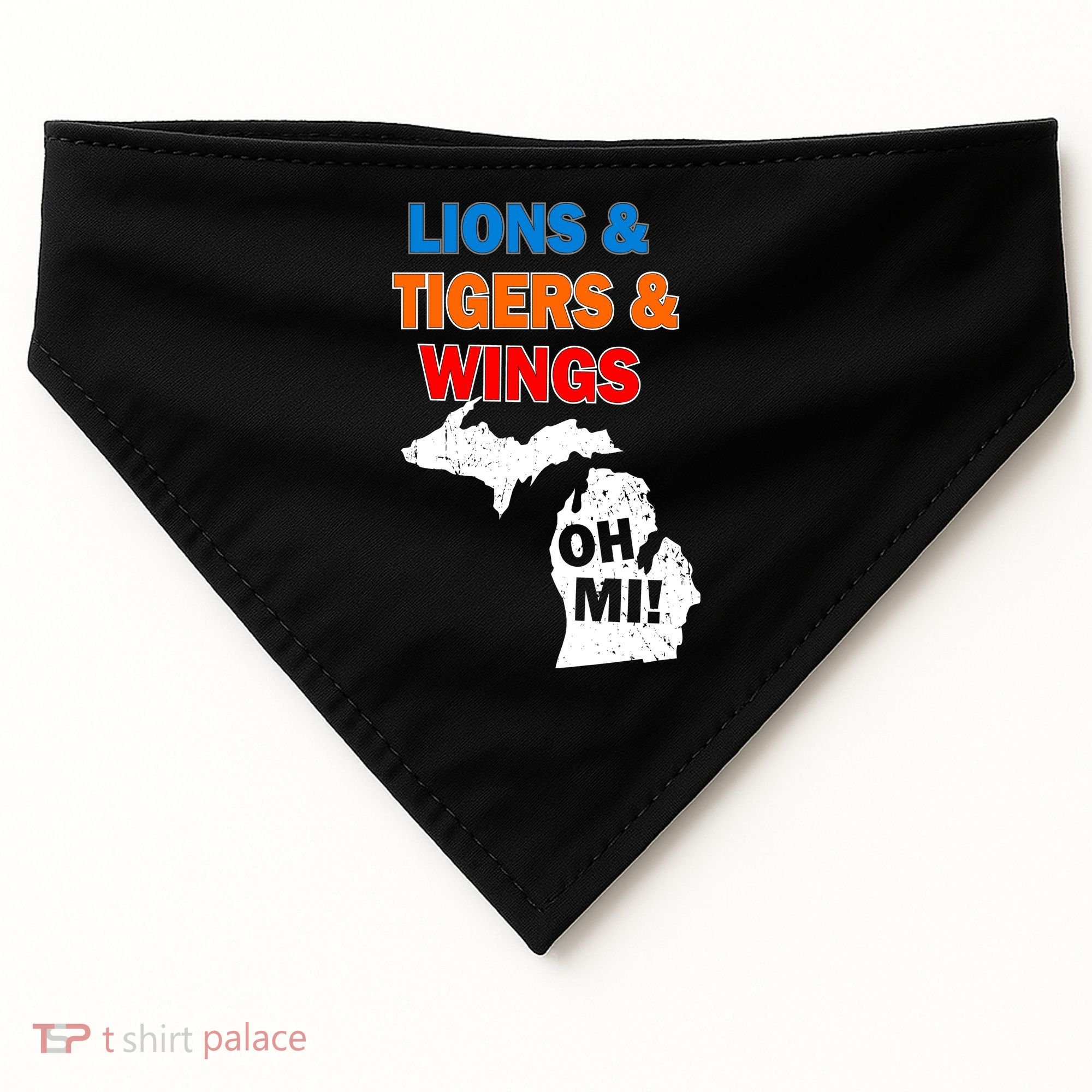 Lions Tigers Wings Oh Mi USA-Made Doggie Bandana
