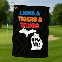 Lions Tigers Wings Oh Mi Golf Towel thumb 1