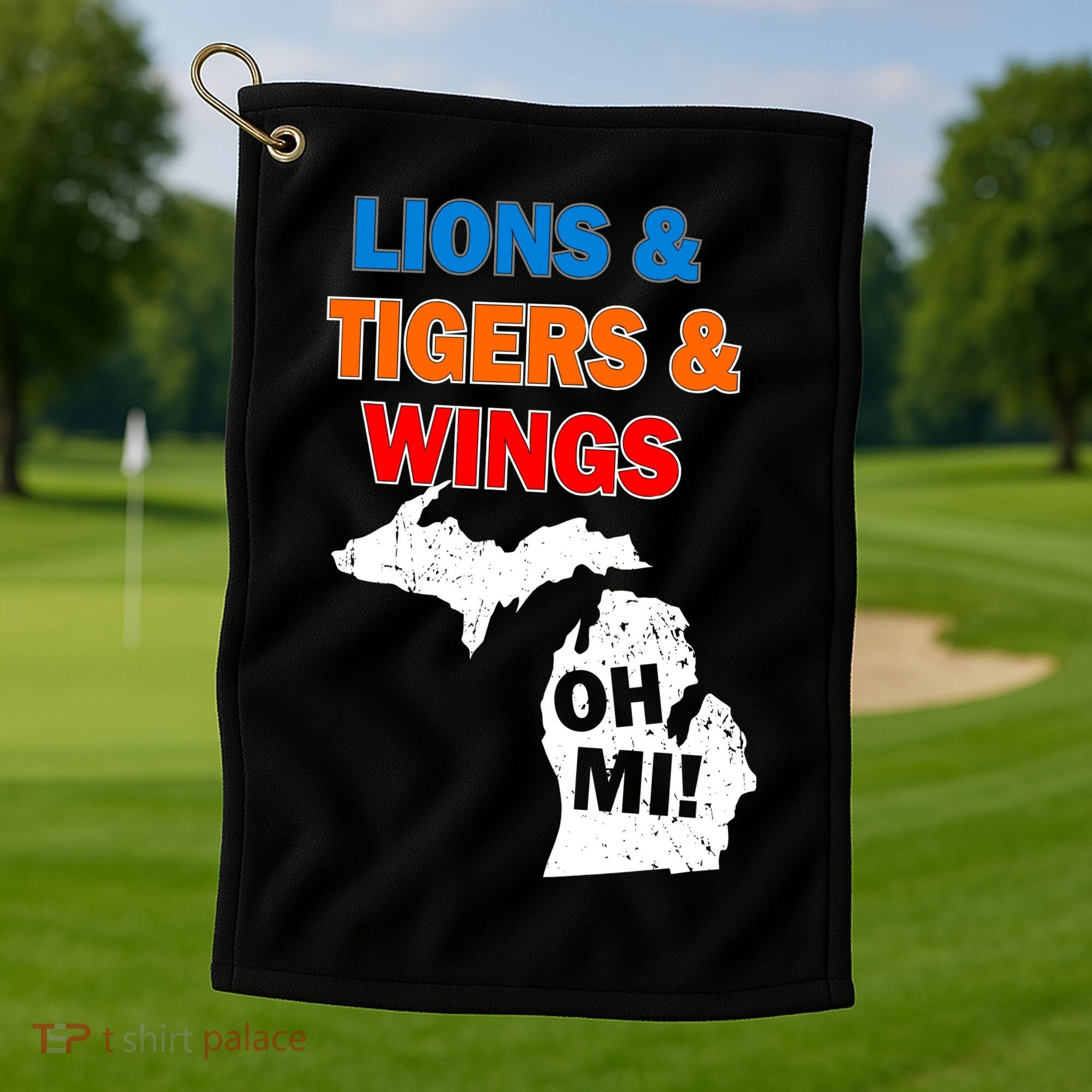 Lions Tigers Wings Oh Mi Golf Towel