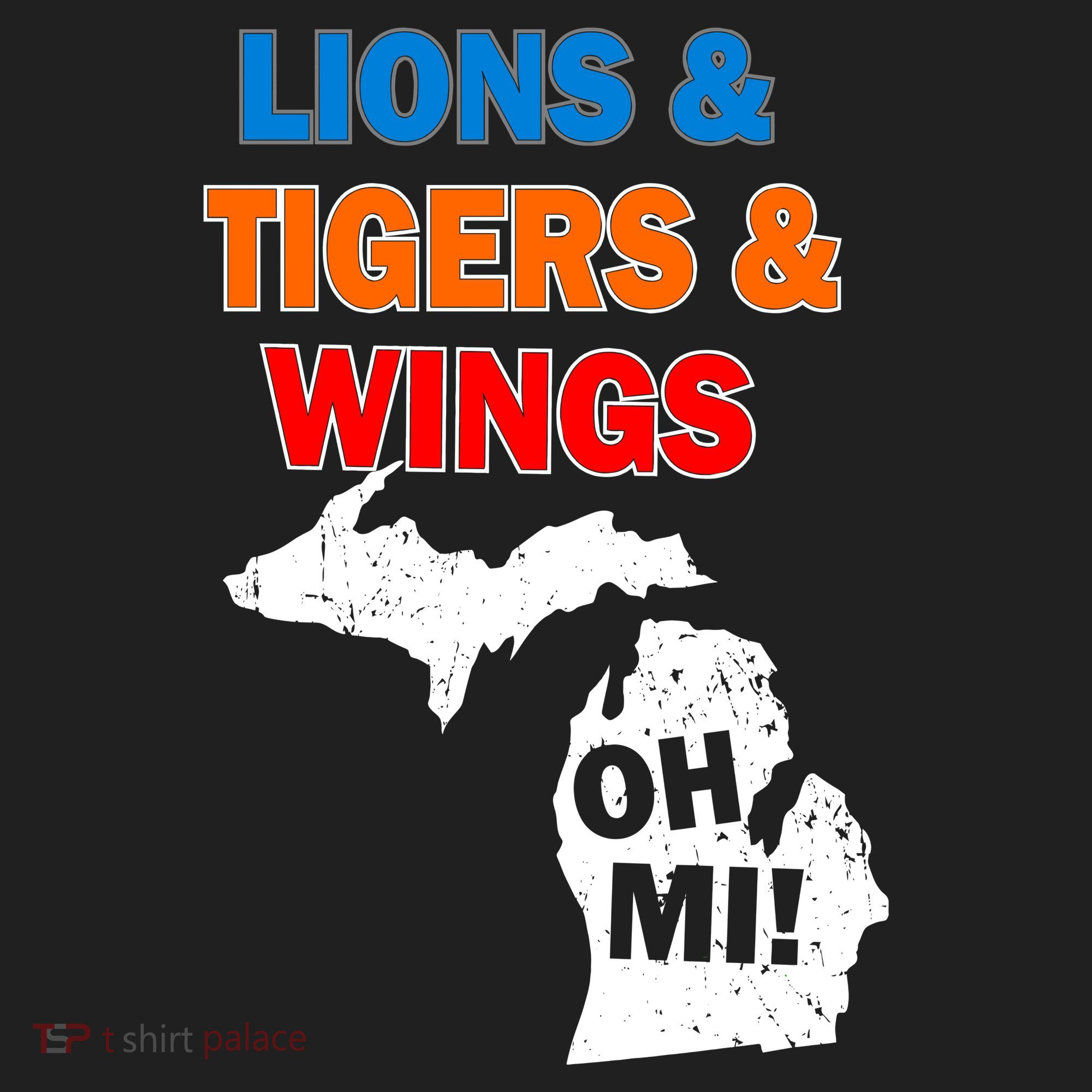 Lions Tigers Wings Oh Mi Golf Towel