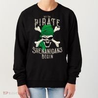Let The Pirate Shenanigans Begin Pirate Skull Jolly Roger Gift Women's Sweatshirt thumb 0