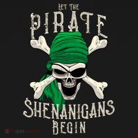 Let The Pirate Shenanigans Begin Pirate Skull Jolly Roger Gift Doggie Tank thumb 4