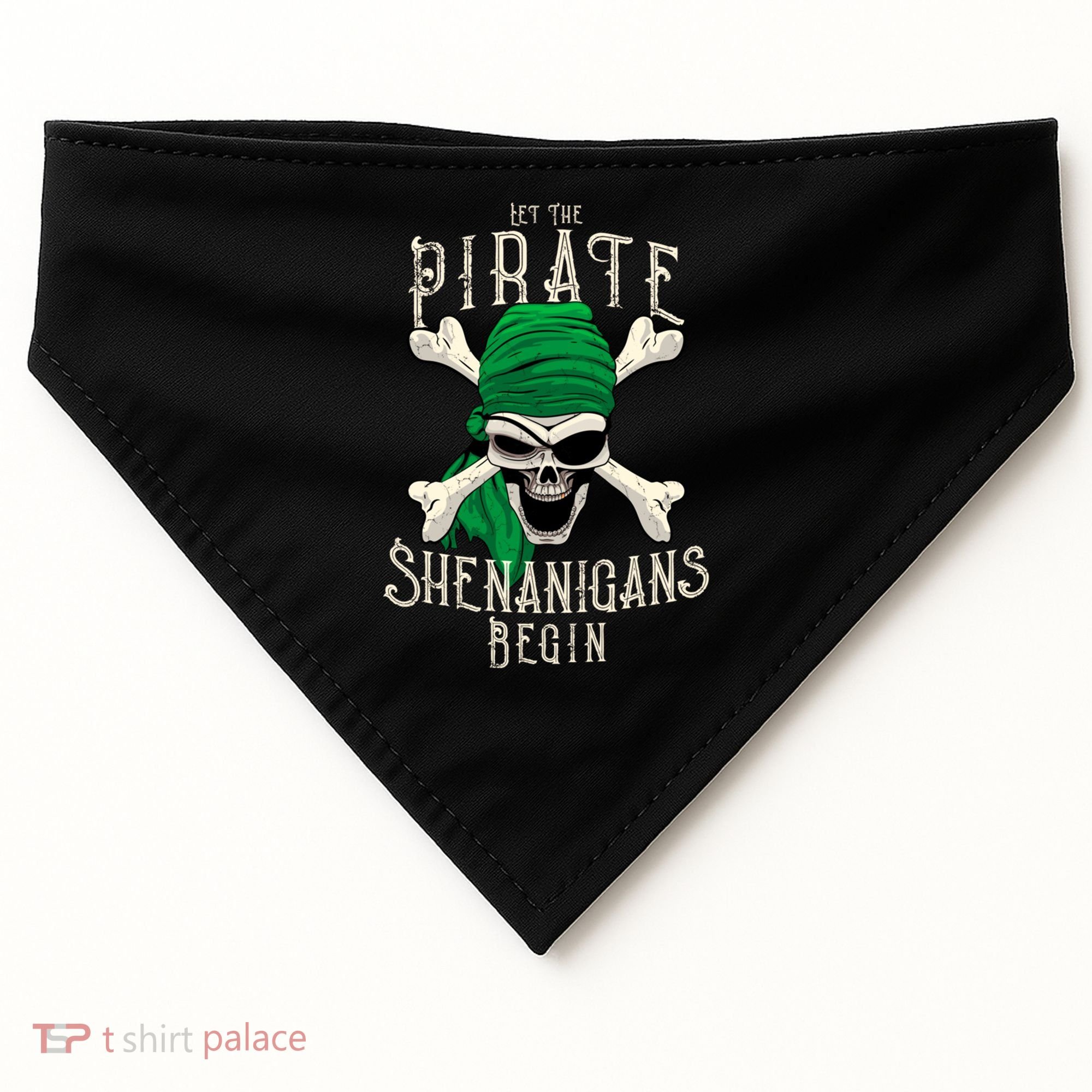 Let The Pirate Shenanigans Begin Pirate Skull Jolly Roger Gift USA-Made Doggie Bandana