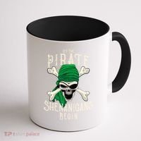 Let The Pirate Shenanigans Begin Pirate Skull Jolly Roger Gift Coffee Mug thumb 1