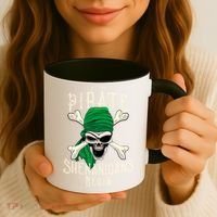 Let The Pirate Shenanigans Begin Pirate Skull Jolly Roger Gift Coffee Mug thumb 3
