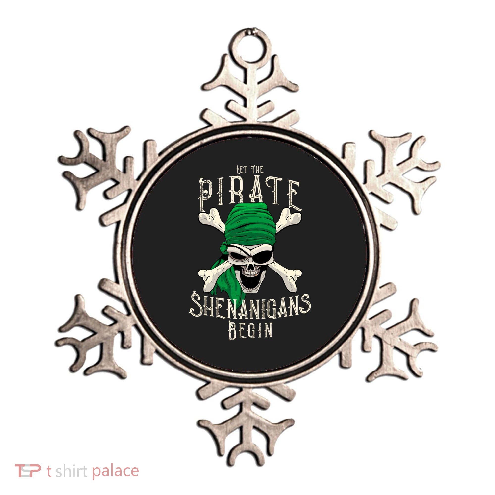 Let The Pirate Shenanigans Begin Pirate Skull Jolly Roger Gift Ornament