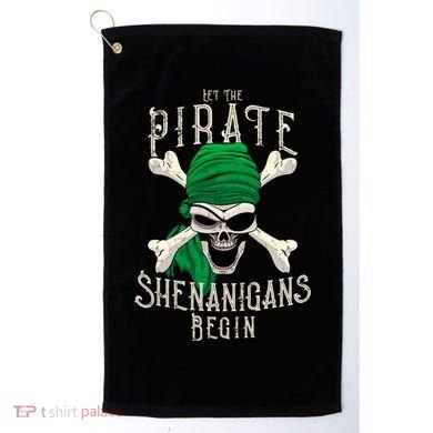Let The Pirate Shenanigans Begin Pirate Skull Jolly Roger Gift Golf Towel