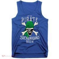 Let The Pirate Shenanigans Begin Pirate Skull Jolly Roger Gift Tank Top thumb 0