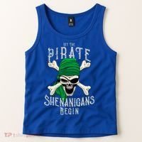Let The Pirate Shenanigans Begin Pirate Skull Jolly Roger Gift Tank Top thumb 2