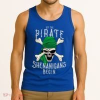 Let The Pirate Shenanigans Begin Pirate Skull Jolly Roger Gift Tank Top thumb 3
