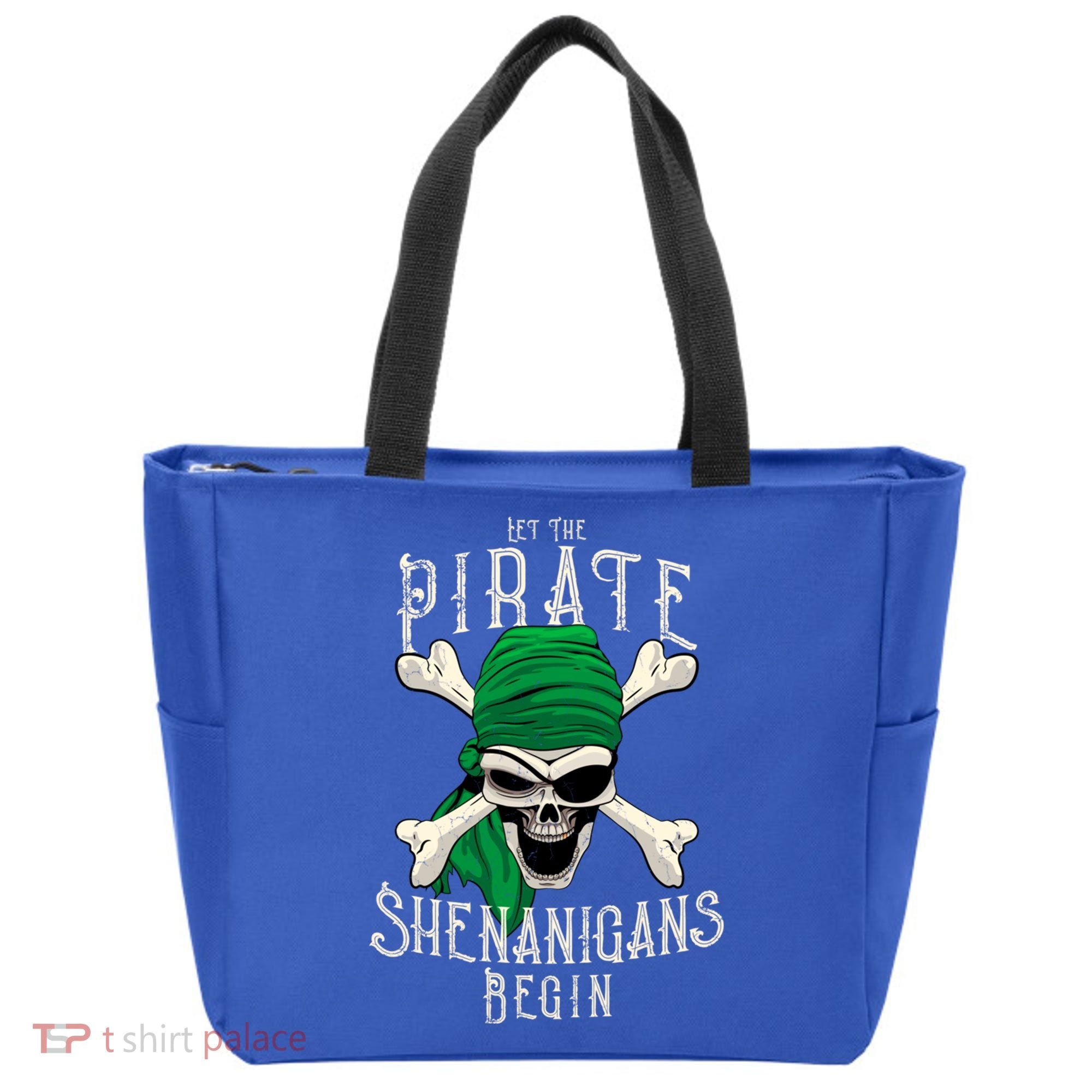 Let The Pirate Shenanigans Begin Pirate Skull Jolly Roger Gift Tote Bag