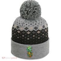 Leopard Tropical Pineapple The Baniff Cuffed Pom Beanie thumb 0