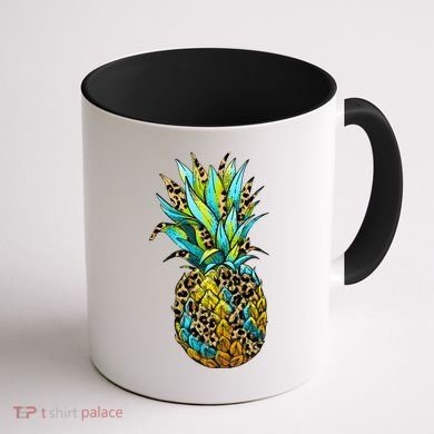 Leopard Tropical Pineapple Coffee Mug back