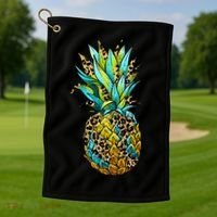 Leopard Tropical Pineapple Golf Towel thumb 1