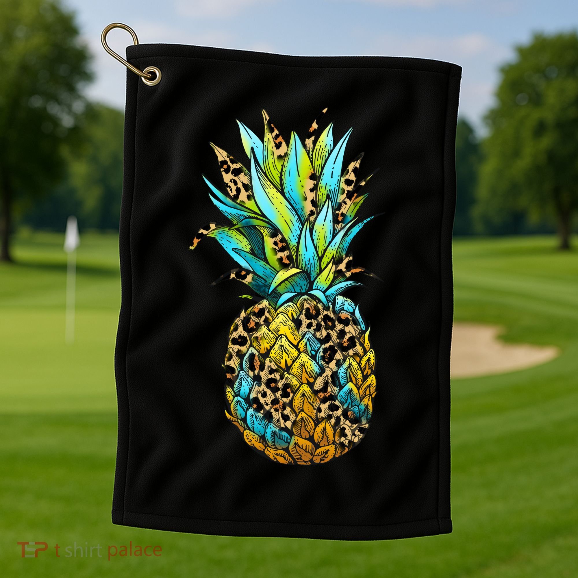 Leopard Tropical Pineapple Golf Towel