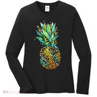 Leopard Tropical Pineapple Women's Long Sleeve Shirt thumb 0