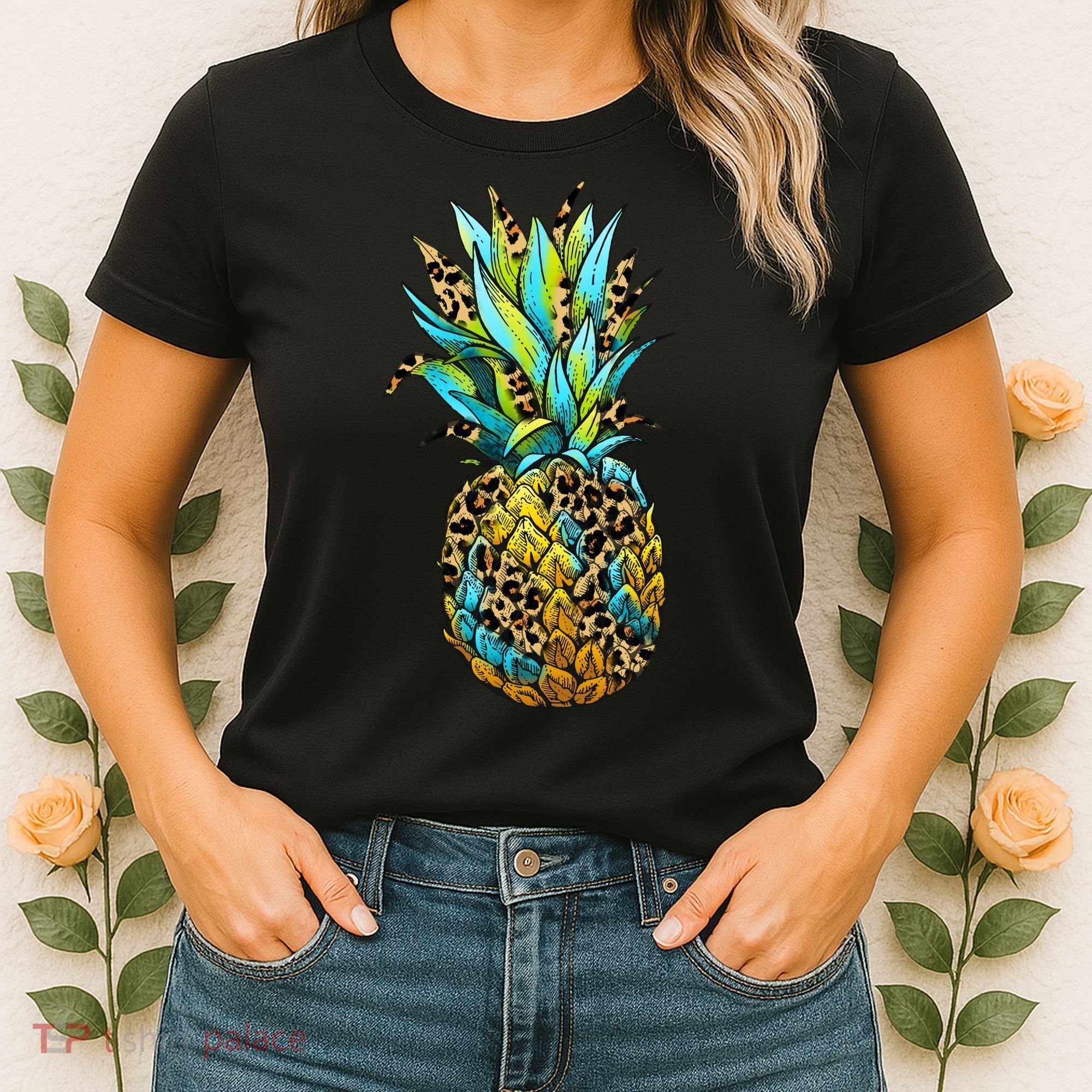 Leopard Tropical Pineapple Women's T-Shirt