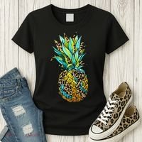 Leopard Tropical Pineapple Women's T-Shirt thumb 3
