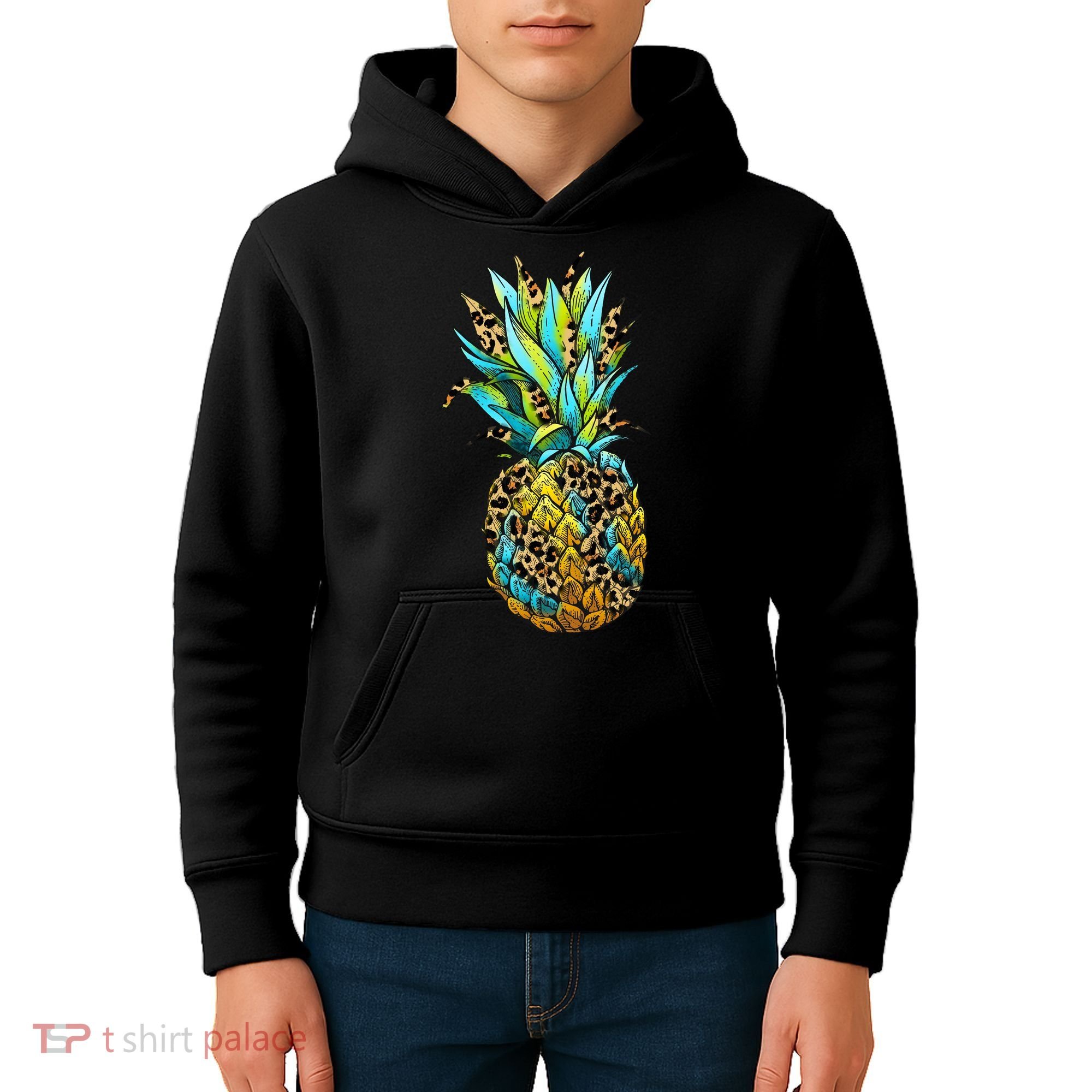 Leopard Tropical Pineapple Kids Hoodie