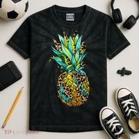 Leopard Tropical Pineapple Kids Tie-Dye T-Shirt thumb 2