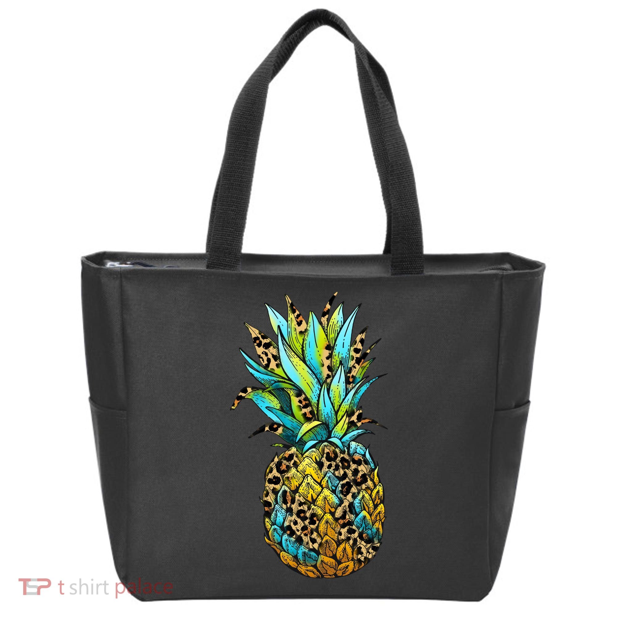 Leopard Tropical Pineapple Tote Bag