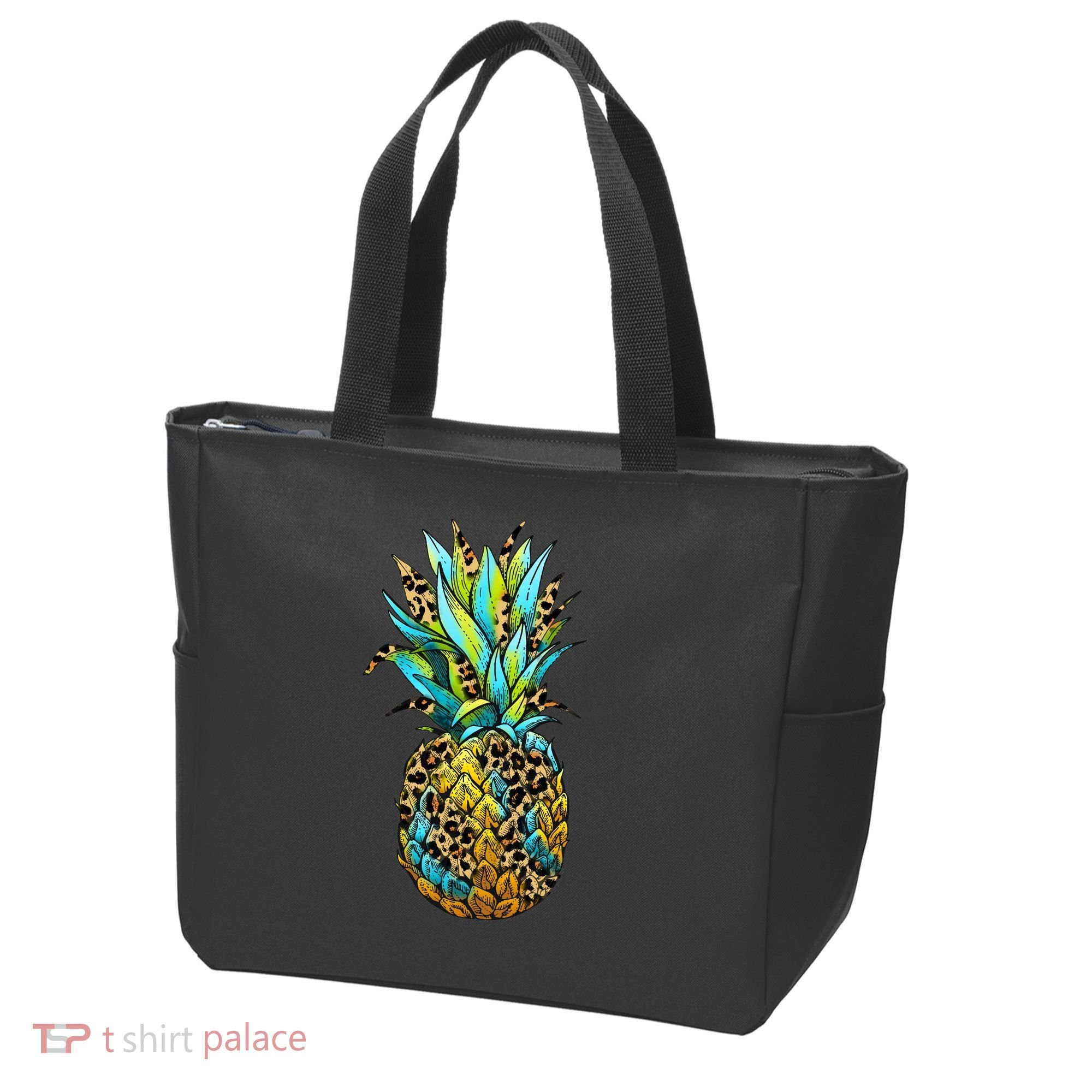 Leopard Tropical Pineapple Tote Bag